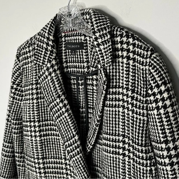 Talbots Size 16 TWEED DOUBLE BREASTED BLAZER - HOUNDSTOOTH Preppy Academia - Picture 6 of 12